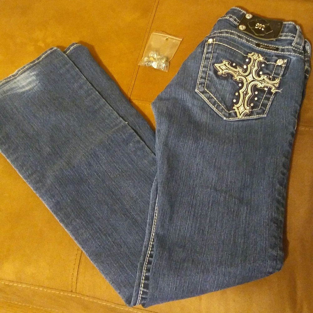 SOLD Miss Me 26 Boot Cross Bling + Button Kit